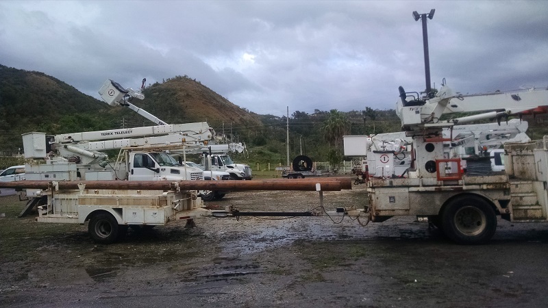 Electric bucket trucks in Puerto Rico